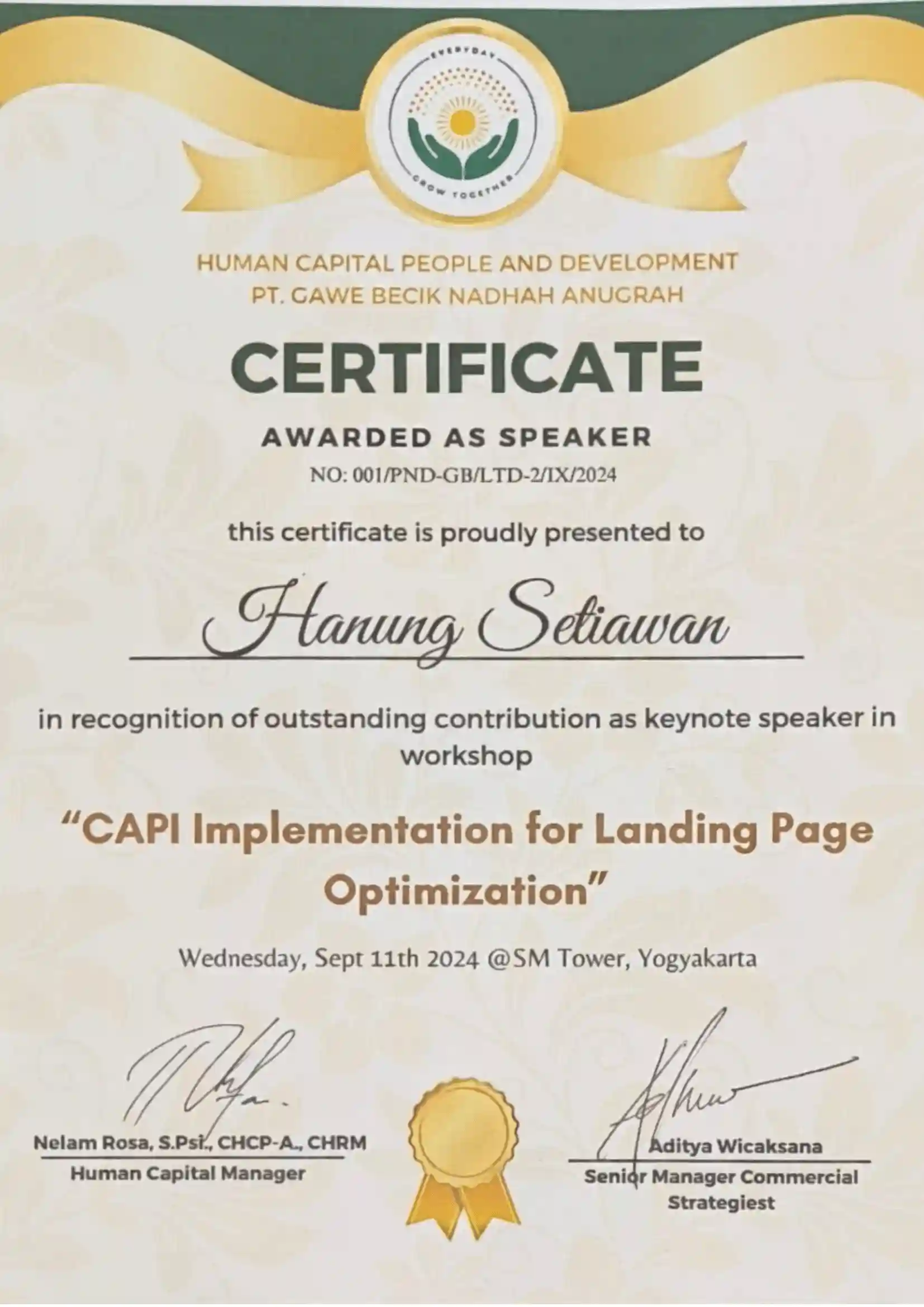 Certificate Workshop